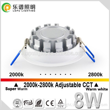 LED Downlight Recessed 220V CCT Dimming Color cob Temperature Adjustable 8W Dimmable
